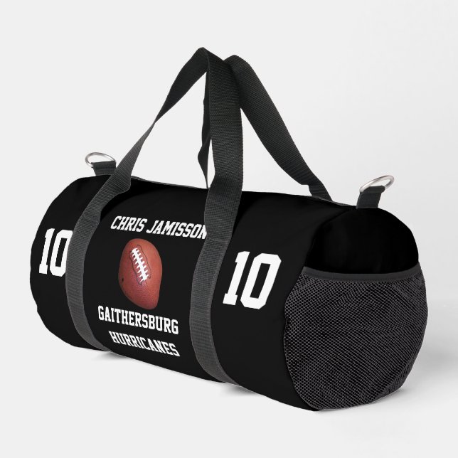 Sac De Sport Équipe de football, entraîneur ou joueur Noir Pers (Coin droit)