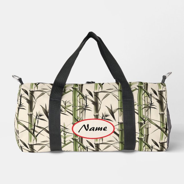 Sac De Sport Étapes en bambou vert et Feuille (Recto)
