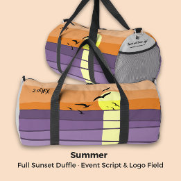 Sac De Sport Été Script & Logo Champ Plein coucher de soleil