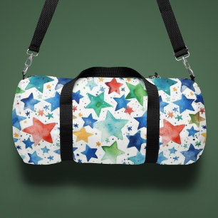Sac De Sport Étoiles d'aquarelle monogramme personnalisées