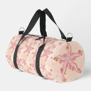 Sac De Sport Étoiles de mer et motif pastel rose corail