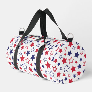 Sac De Sport Étoiles rouges et bleues, 4 juillet, fond blanc