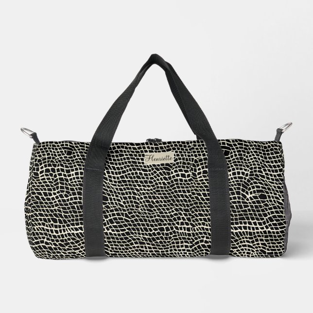Sac De Sport Faux Snakeskin noir (Recto)