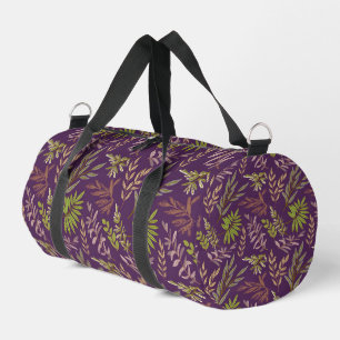 Sac De Sport Feuilles botaniques : un dos violet époustouflant