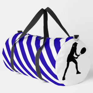 Sac De Sport Fille de joueur de tennis rayée bleu et blanc