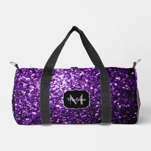 Sac De Sport Flamme de parties scintillant violet foncé Monogra