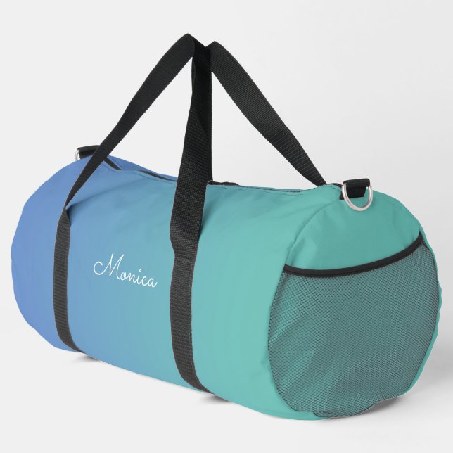 Sac De Sport Fleur de Cornflower bleu à Turquoise clair Ombre (Coin droit)