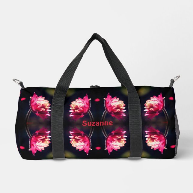 Sac De Sport Fleur Rouge Dans Sunlight Abstrait Personnalisé (Recto)