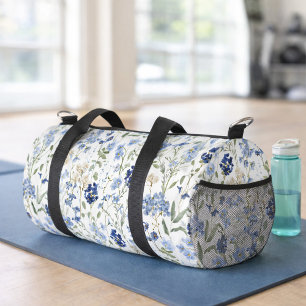 Sac De Sport Fleur sauvage aquarelle bleue