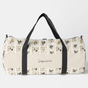 Sac De Sport Fleurs botaniques pressées Art Nouveau Beige