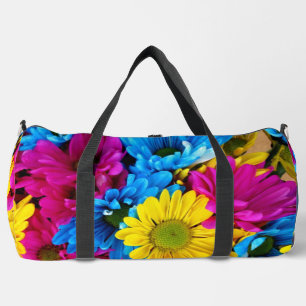 Sac De Sport Fleurs colorées, marguerites - Rose Jaune Bleu