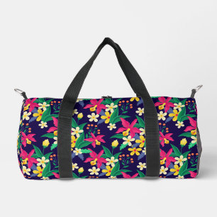 Sac De Sport Fleurs Exotiques Colorées Motif Feuilles-23021