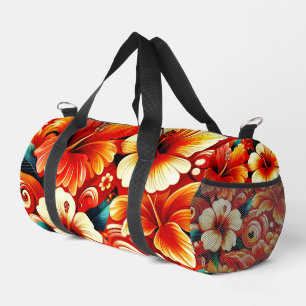 Sac De Sport Fleurs hawaïennes tropicales Hibiscus Orange Jaune