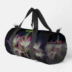 Sac De Sport Fleurs Lys Blanches Et Rouges Personnalisées