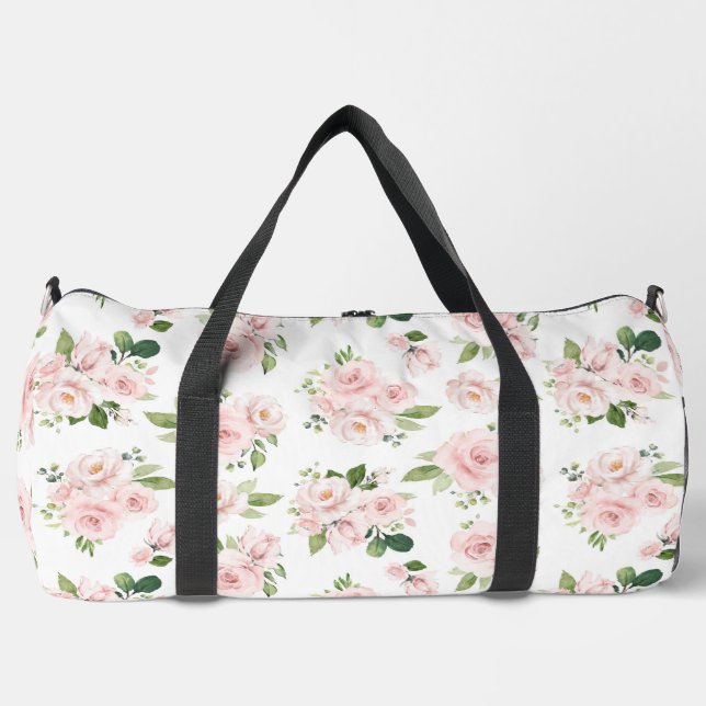 Sac De Sport Fleurs roses, Roses roses, Fleurs Aquarelles (Recto)