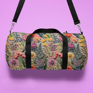 Sac De Sport Fleurs sauvages Broderie Flore