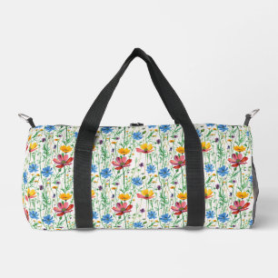 Sac De Sport Fleurs sauvages colorés et herbe verte
