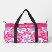 Floral rose tropical moderne Nom personnalisé