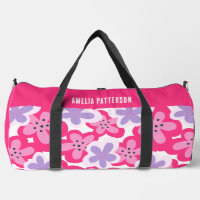 Floral rose tropical moderne Nom personnalisé