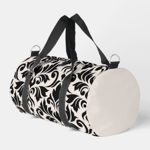 Sac De Sport Flourissant Damask Art I Black on Cream
