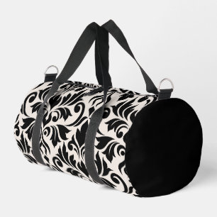 Sac De Sport Flourissant Damask Art I Black on Cream