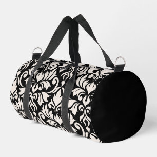 Sac De Sport Flourissant Damask Art I Cream sur Black