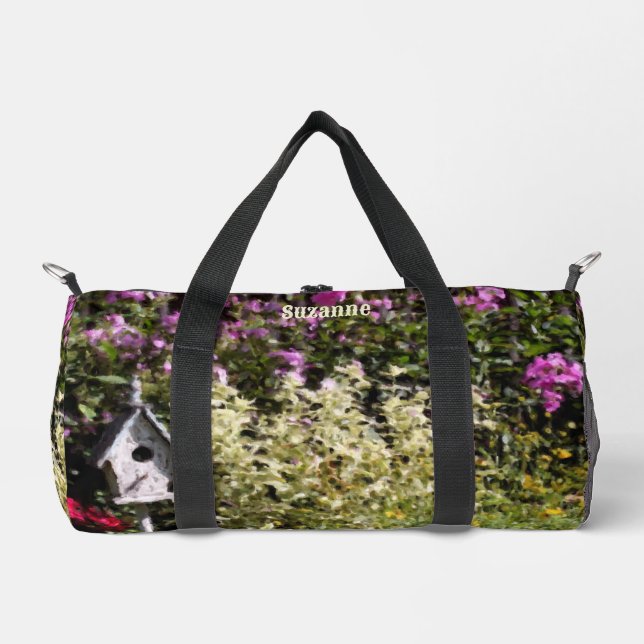 Sac De Sport Flower Garden Birdhouse Art Personnalisé (Recto)