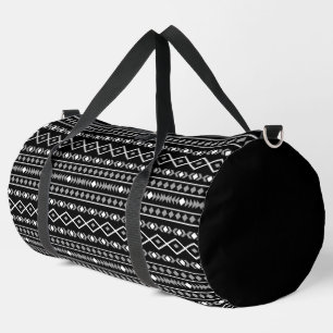 Sac De Sport Formes Aztec Motif gris noir