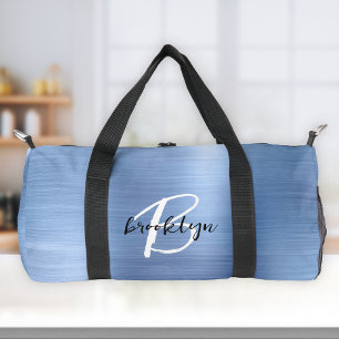Sac De Sport Glam Bleu Métal brossé Noir Blanc Monogramme