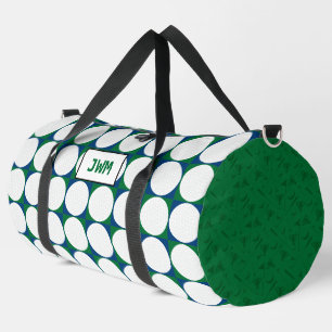 Sac De Sport Golf Balls Motif INITIALES Vert Bleu Preppy Amusem