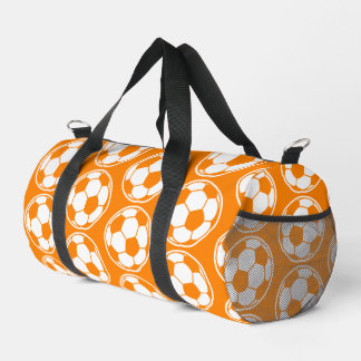 Sac De Sport Graphiques de balle de foot orange à motif visuel 