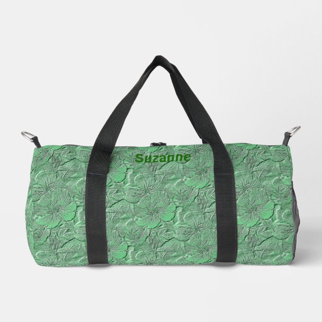 Sac De Sport Green Daisy Flower Art Motif personnalisé (Recto)