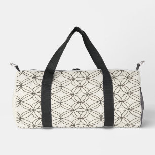 Sac De Sport Grille géométrique moderne Crème et noir minimal