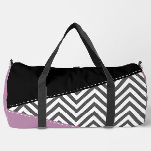 Sac De Sport Gris Zigzag, Gris Chevron, Motif Zigzag, Violet