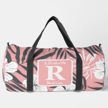 Hibiscus rose tropical personnalisé Monogramme