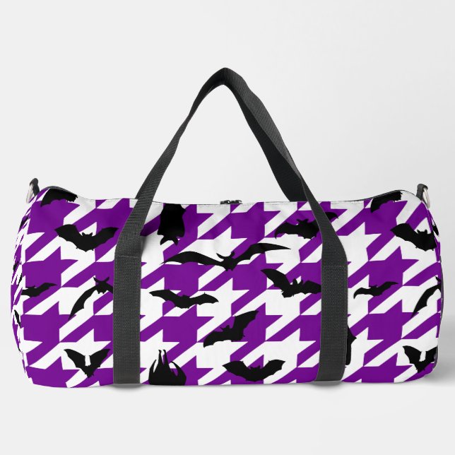 Sac De Sport houndstooth violet halloween chauve-souris (Recto)