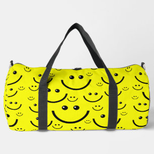 Sac De Sport imprimé motif à visage heureux jaune