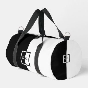 Sac De Sport Initiales asymétriques damier duo noir et blanc