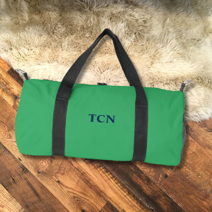 Sac De Sport Initiales de monogramme Nom Vert Bleu Marine Prépa