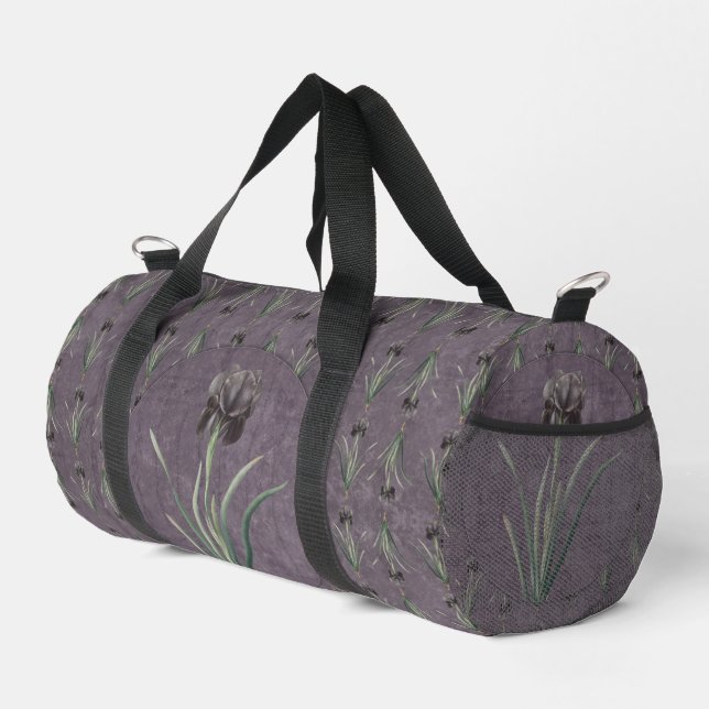 Sac De Sport Iris noir sur une tapisserie d'époque (Coin droit)