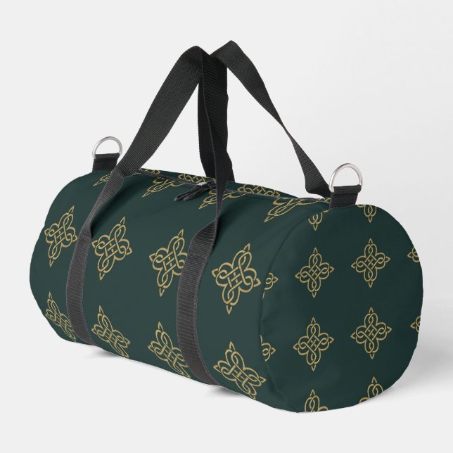 Sac De Sport ⭐ ⭐ ⭐ ⭐ ⭐ Irish Celtic Knot - Or sur Green (Coin gauche)