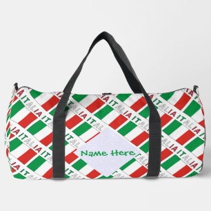 Sac De Sport Italie Drapeau Italien Carreaux Vert Personnalisé
