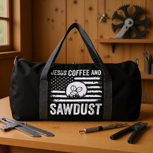 Sac De Sport Jésus Café Sciure de Bois Drapeau USA