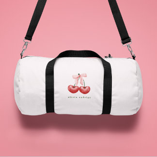 Sac De Sport Joli Nœud Rouge et Rose Cerise en Forme de Cœur po