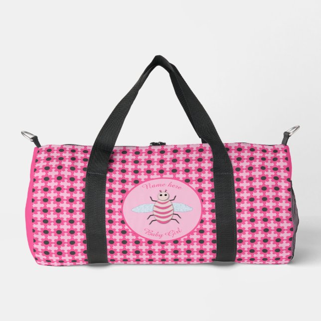 Sac De Sport Jolie fille rose bébé Bee Baguette personnalisée S (Recto)