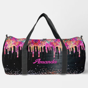 Sac De Sport Jolie licorne noire parties scintillant d'annivers