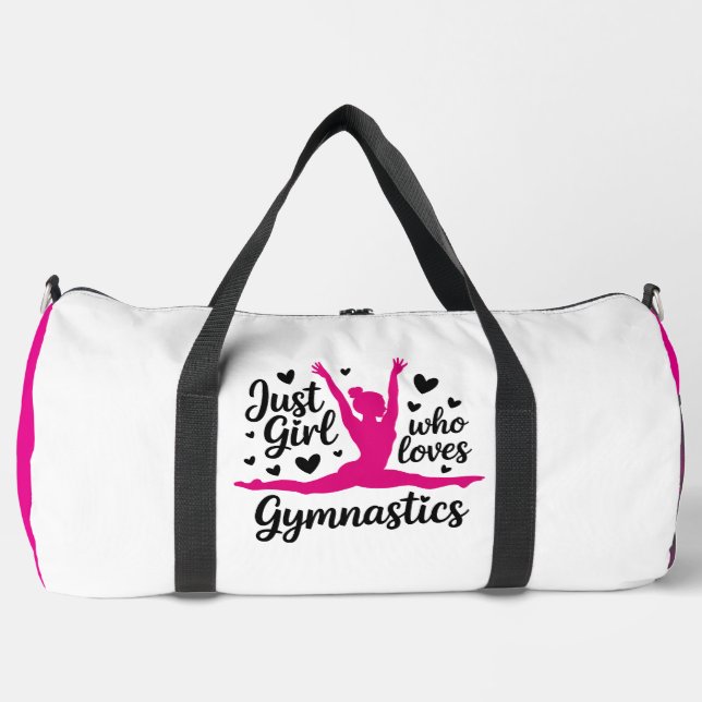 Sac De Sport Just Girl Loves Gymnastics Hearts (Recto)