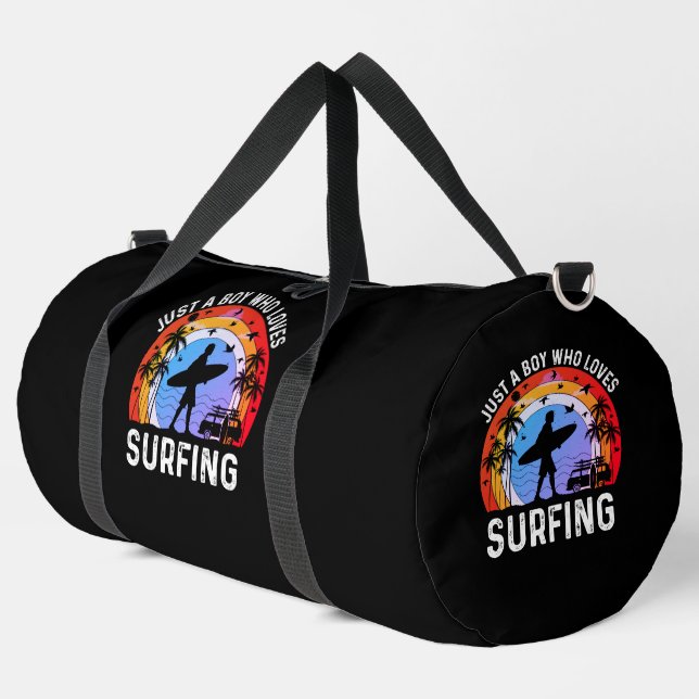 Sac De Sport Juste un garçon qui aime surfer (Coin gauche)