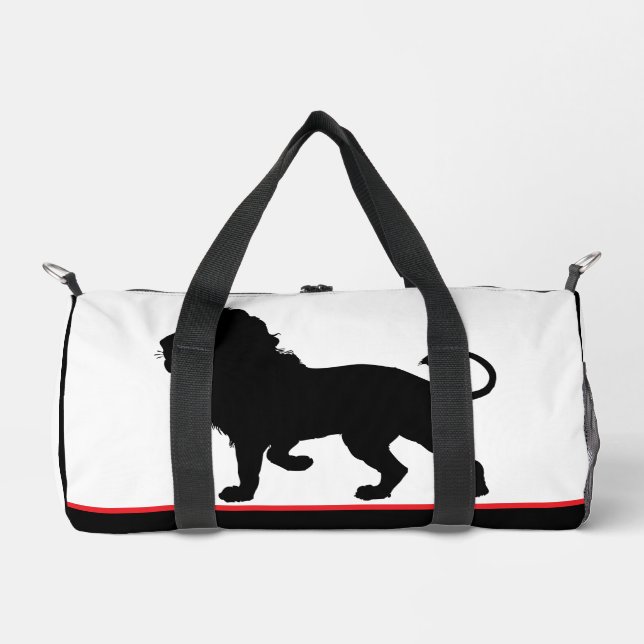 Sac De Sport Lion Silhouette rouge noir (Recto)