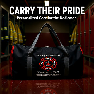 Sac De Sport Logo du service d'incendie Badge noir et rouge